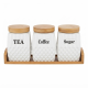 Ceramic Jar Set With Base 3 Pieces