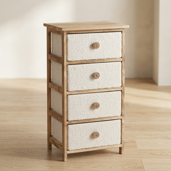 Wooden Storage Cabinet - 4 Drawers