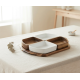 Porcelain and Wood Serving Platter