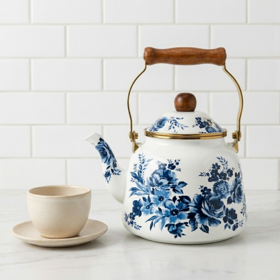 Flowers Pattern Tea Pot Set 2 Pieces