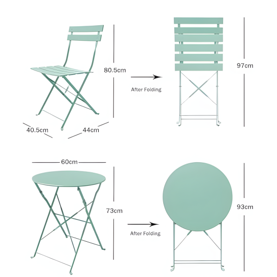 Patio Foldable Set 3 Pcs