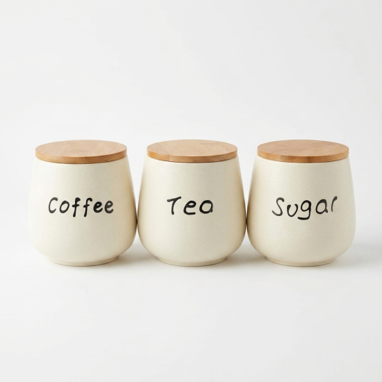 Porcelain Spice Jar Set - 3 Pcs