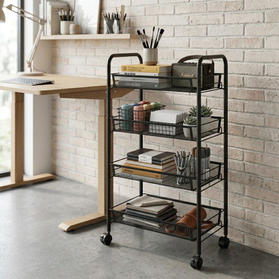 4-Tier Metal Trolley