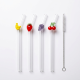 Glass Straws And Cleaning Brush- 5 Pcs