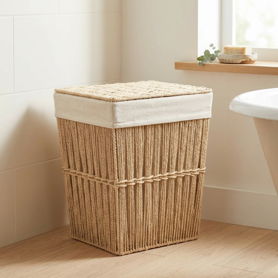 Straw Laundry Basket Medium
