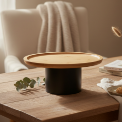 Wooden and Metal Serving Platter