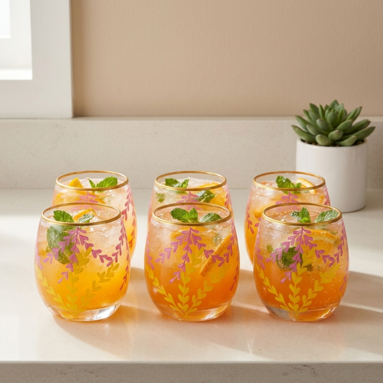 Glass Cups Set 6 Pcs