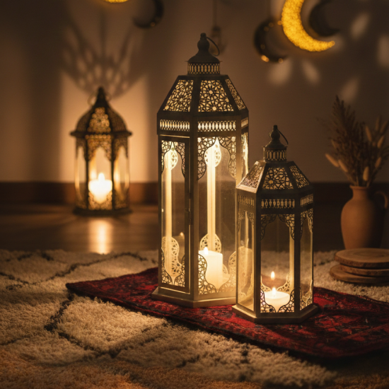 Metal Ramadan Lantern 2 Pcs