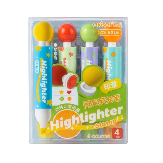 Highlighter And Stamp Set 4 Pieces