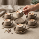 Porcelain Coffee Cup and Saucer Set - 6 Pcs
