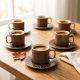 Porcelain Coffee Cup and Saucer Set - 6 Pcs