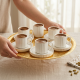 Porcelain Coffee Cup and Saucer Set - 6 Pcs