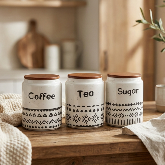 Porcelain Jar Set 3 Pcs