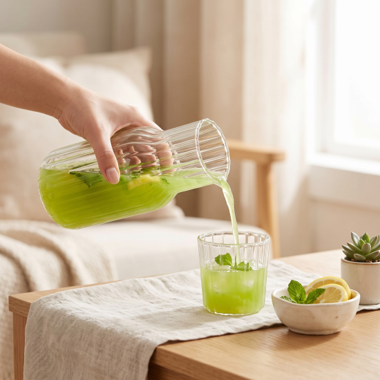 Glass Bottle With Cup