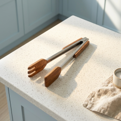 Stainless Steel And Wood Tongs