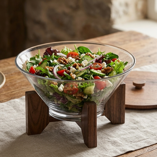 Acrylic & Wooden Bowl 3.2L