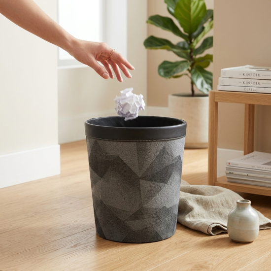 Leather Trash Can