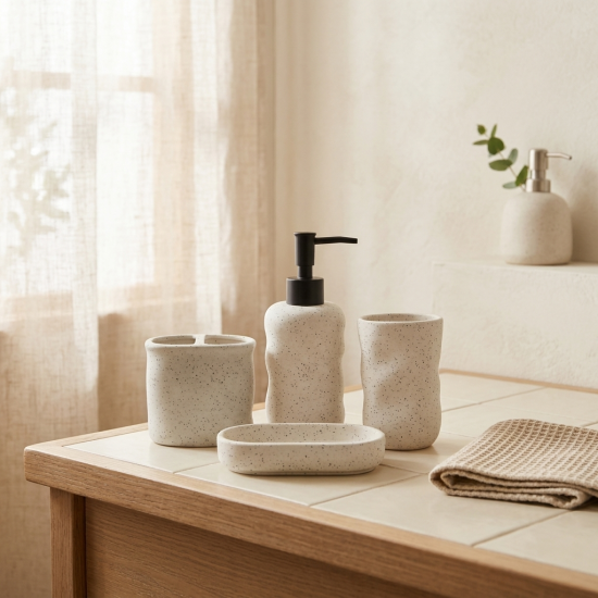 Ceramic Bathroom Set - 4 Pcs