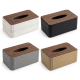 Double Sided Leather and Wood Tissue Box
