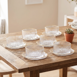 Glass Bowls And Saucer 6 Pcs