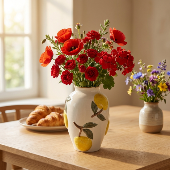 Lemon Pattern Porcelain Vase Small