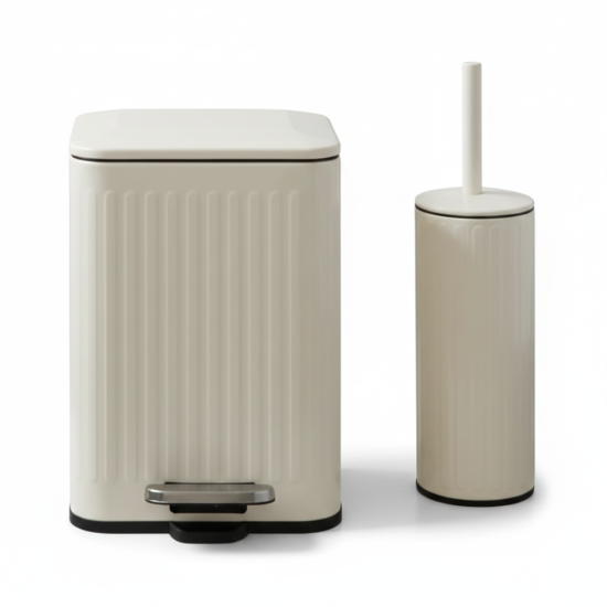 Trash Can & Toilet Brush Set