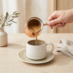 Porcelain Coffee Cup and Saucer Set - 6 Pcs