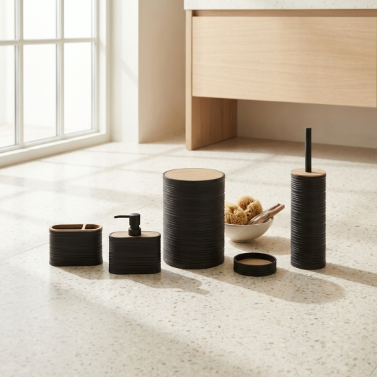 Plastic Bathroom Set - 5 Pcs