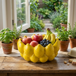Lemon Shaped Porcelain Bowl