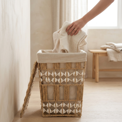 Straw Laundry Basket Small