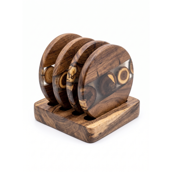 Wooden Coaster Set 4 Pieces 