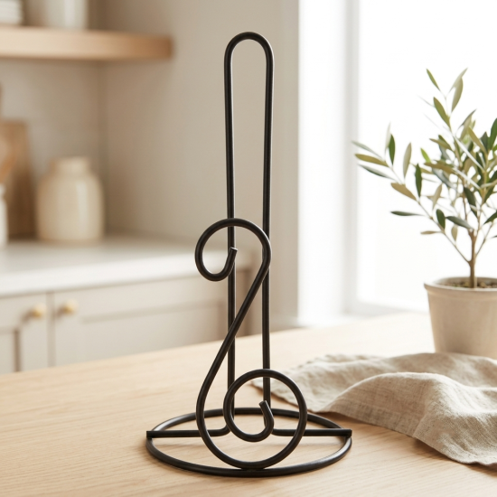Kitchen Paper Towel Rolls Holder Black 