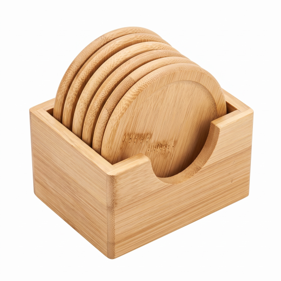 Wooden Coaster Set 6 Pcs