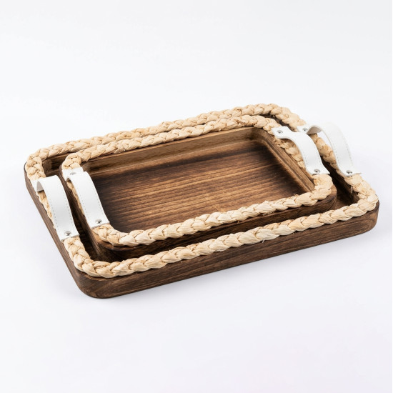 Wooden Tray Set 2 Pcs