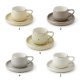 Porcelain Coffee Cup and Saucer Set - 6 Pcs