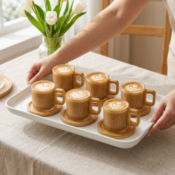Glass Coffee Cup Set 6 Pieces 250 ml