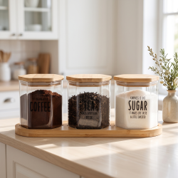Glass Spice Jar Set - 3 Pcs	