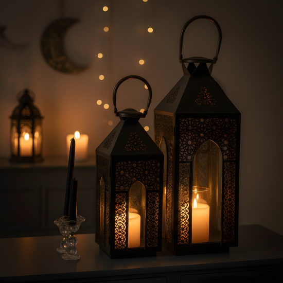Metal Ramadan Lantern 2 Pcs