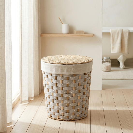 Straw Laundry Basket Small