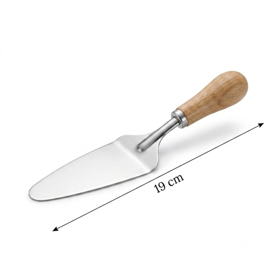 Steel spoon with a wooden handle