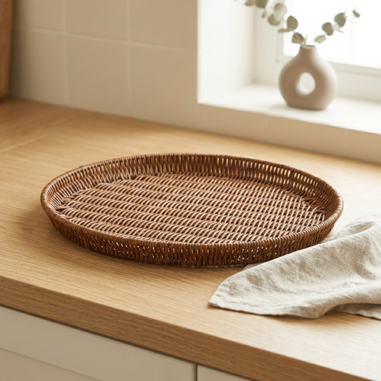 Round Straw Tray 45 cm