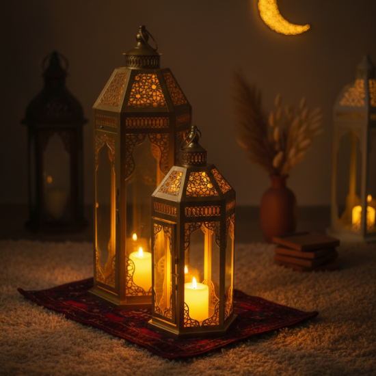 Metal Ramadan Lantern 2 Pcs