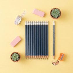 Stage Wood Pencils With Sharpener 12 Pieces