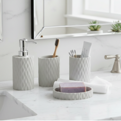 Ceramic Bathroom Set - 4 Pcs