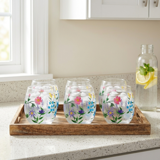 Glass Cups Set 6 Pcs