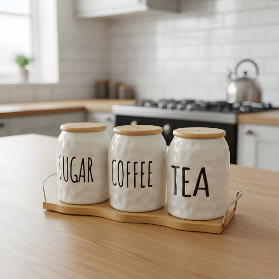 Porcelain Spice Jar Set - 3 Pcs