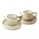 Porcelain Coffee Cup and Saucer Set - 6 Pcs