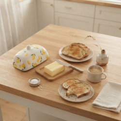 Lemon Pattern Porcelain Butter Container