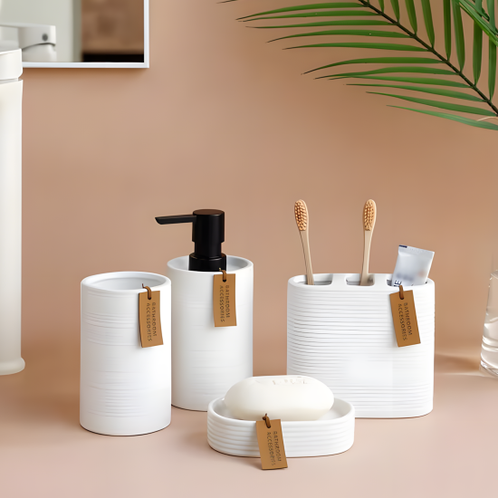 Ceramic Bathroom Set - 4 Pcs