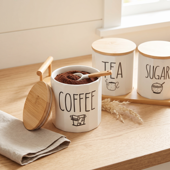 Porcelain Spice Jar Set - 3 Pcs